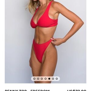 Skatie Red Bikini Penny Top and Mandi Bottom